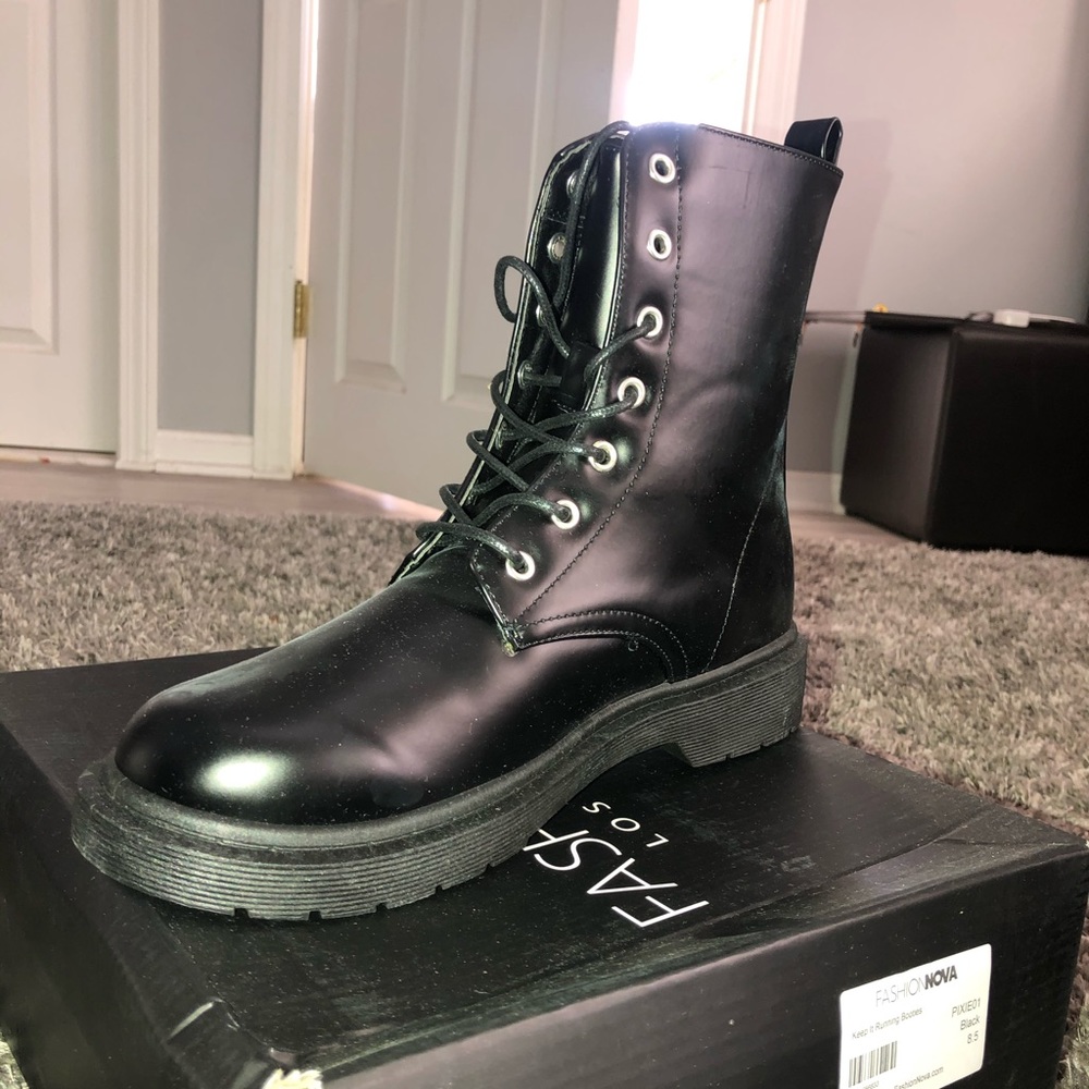 Black Ankle Boot Lace Up